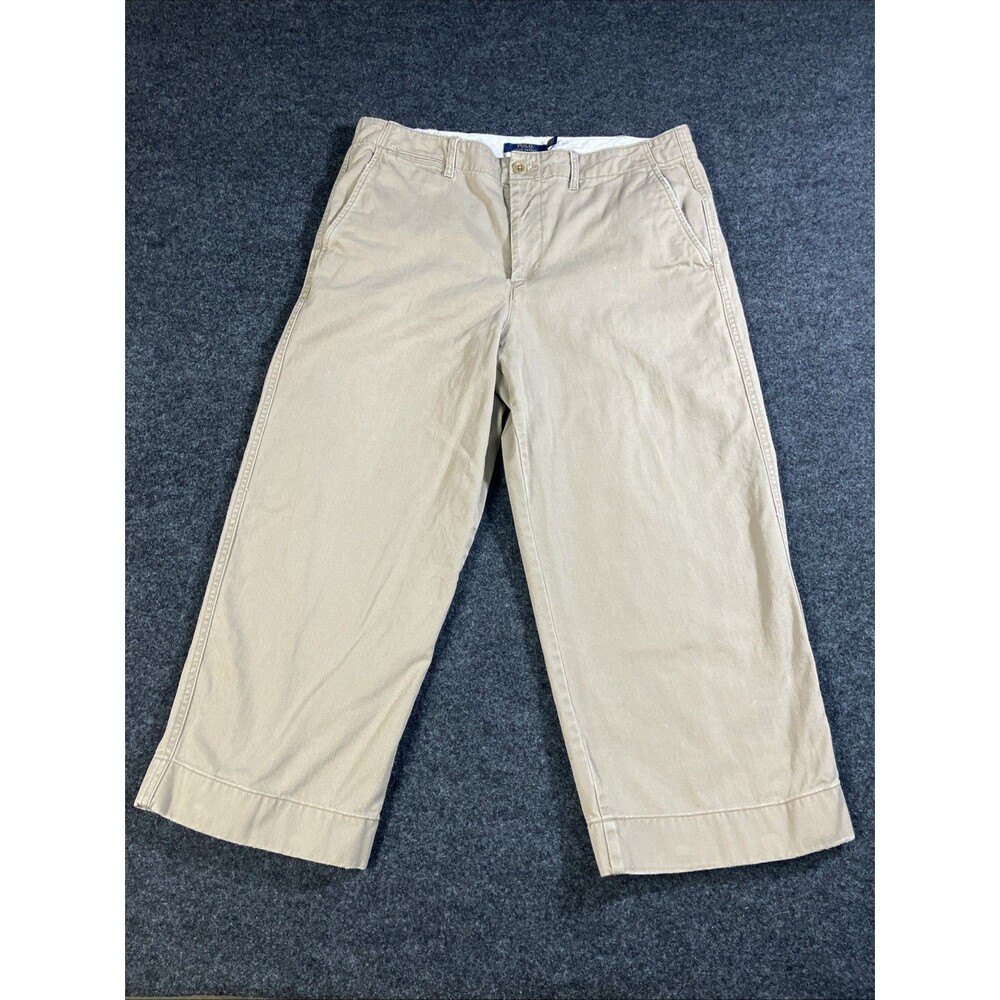 Polo Ralph Lauren Boy Crop Chino Pants Womens Size 10 Khaki Tan Casual Twill